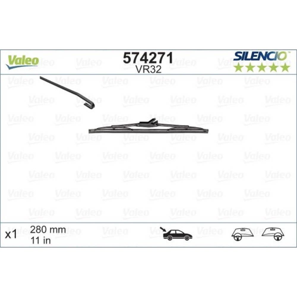 Задняя щётка VALEO Silencio Rear