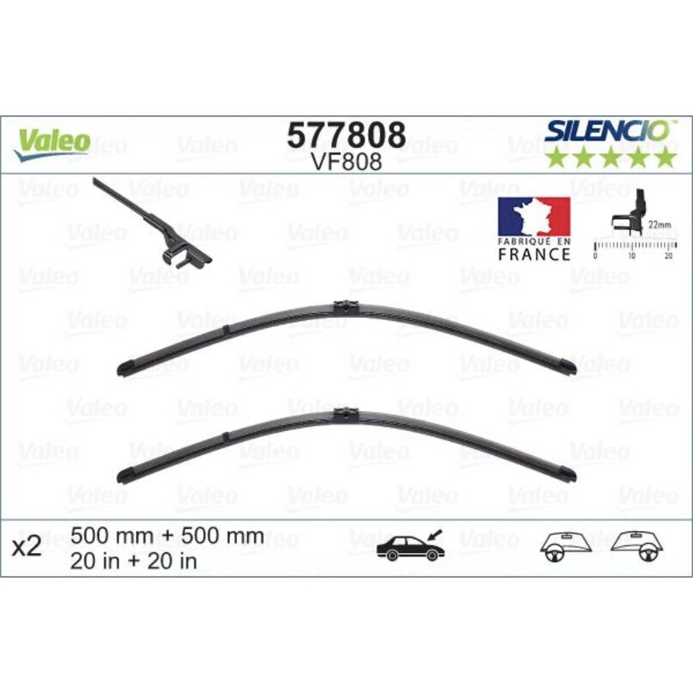 Безкаркасні щітки склоочисника VALEO Silencio Flat