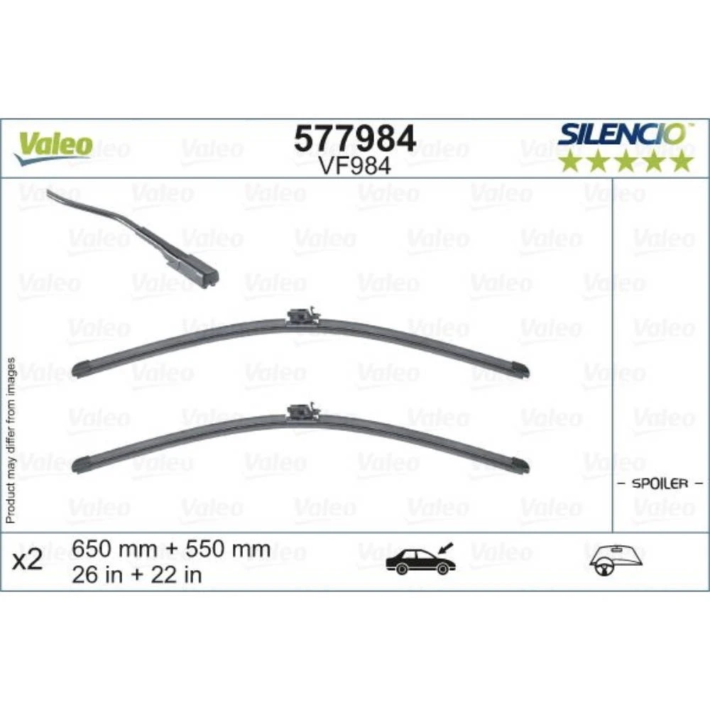 Безкаркасні щітки склоочисника VALEO Silencio Flat
