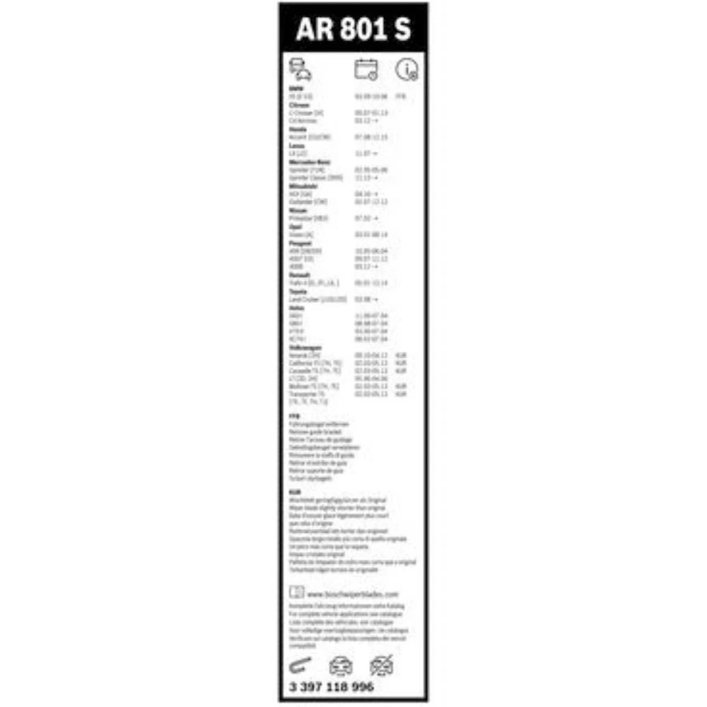 Бескаркасные дворники BOSCH AeroTwin
