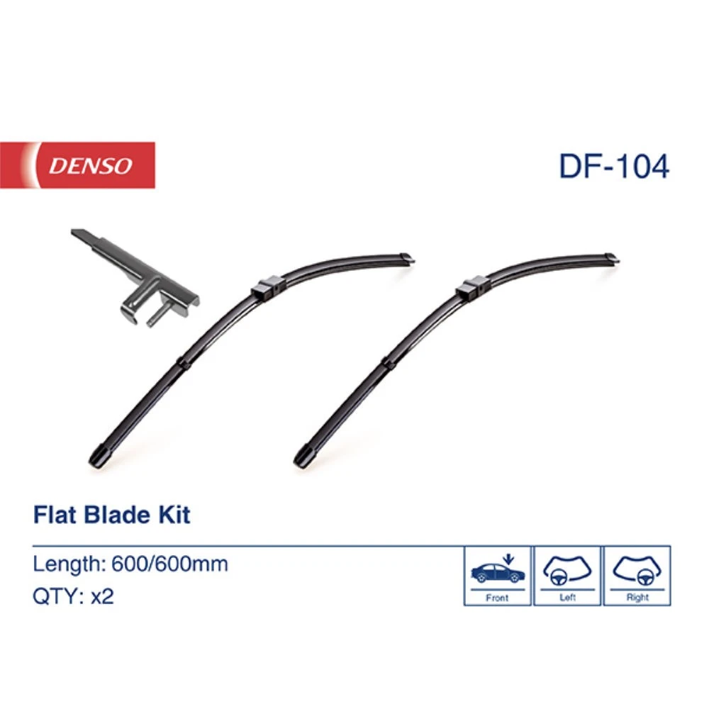 Комплект бескаркасных дворников DENSO Flat DF-104 600 мм и 600 мм