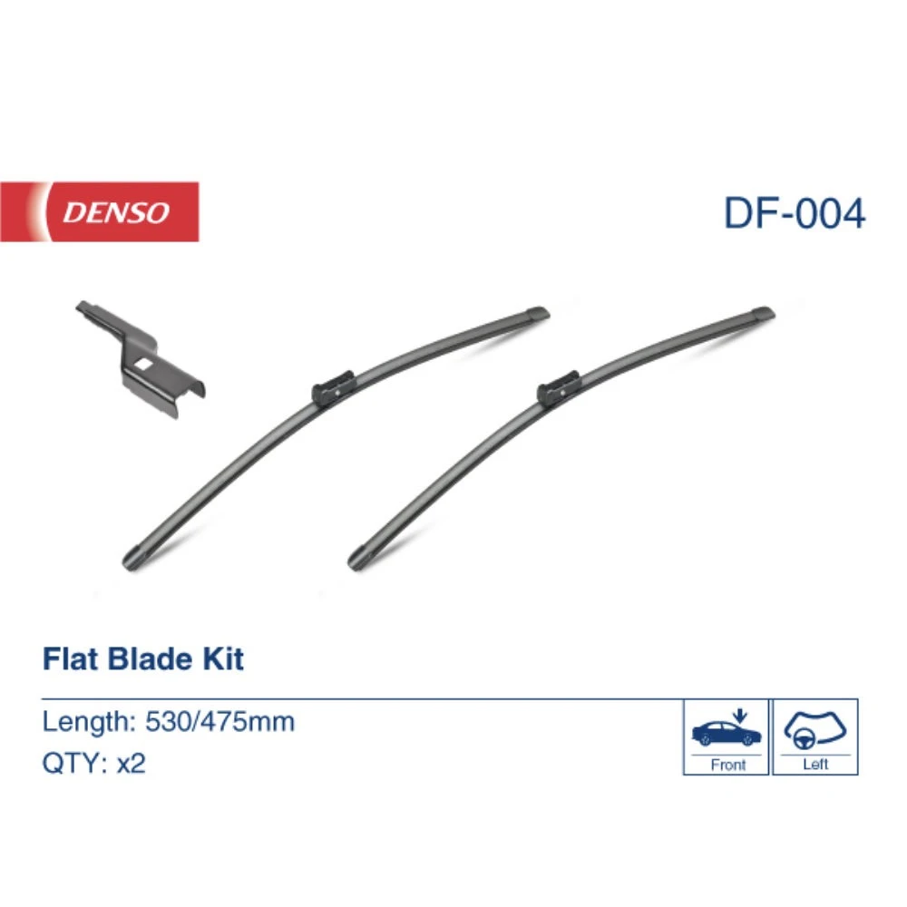 Комплект бескаркасных дворников DENSO Flat DF-004 530 мм и 475 мм