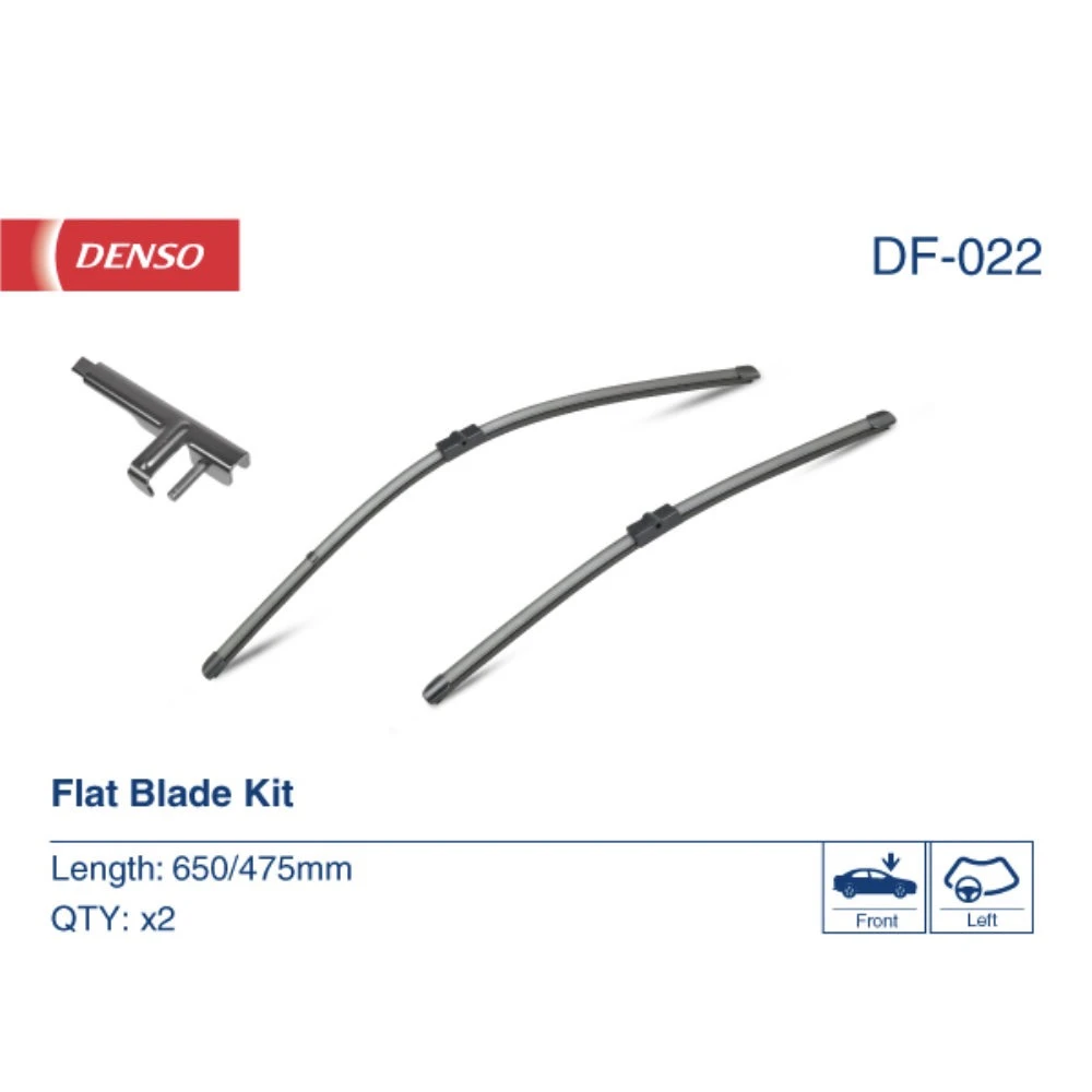 Комплект бескаркасных дворников DENSO Flat DF-022 650 мм и 475 мм