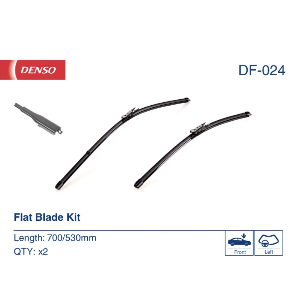 Комплект бескаркасных дворников DENSO Flat DF-024 700 мм и 530 мм