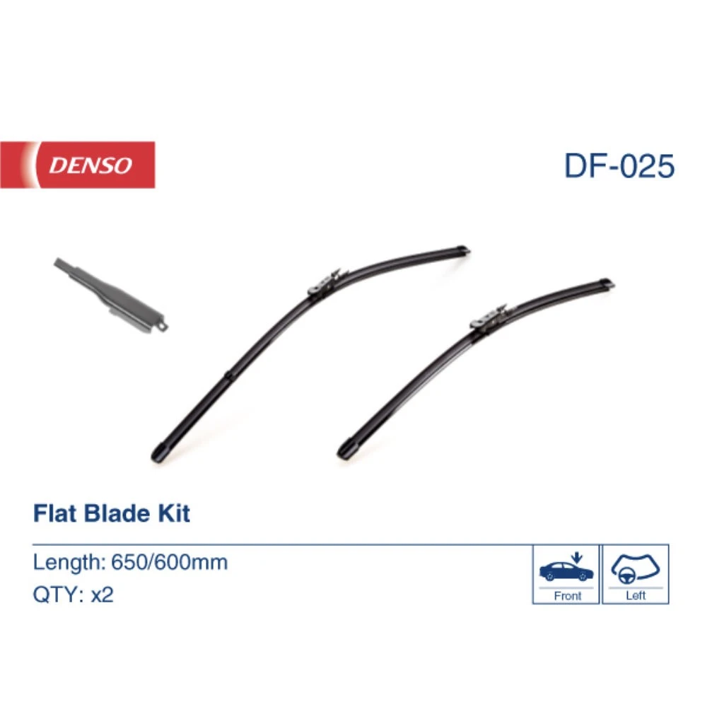 Комплект бескаркасных дворников DENSO Flat DF-025 650 мм и 600 мм