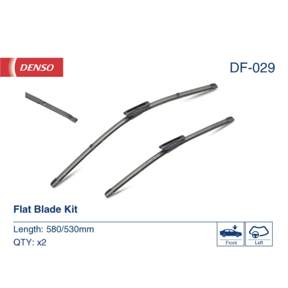Комплект бескаркасных дворников DENSO Flat DF-029 580 мм и 530 мм