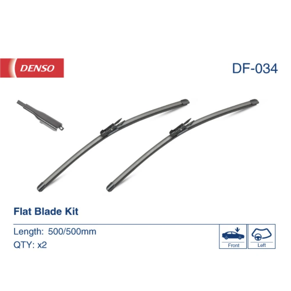 Комплект бескаркасных дворников DENSO Flat DF-034 500 мм и 500 мм
