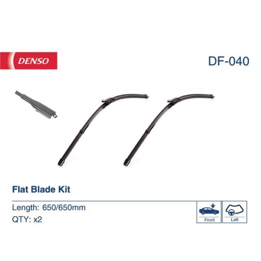 Комплект бескаркасных дворников DENSO Flat DF-040 650 мм и 650 мм