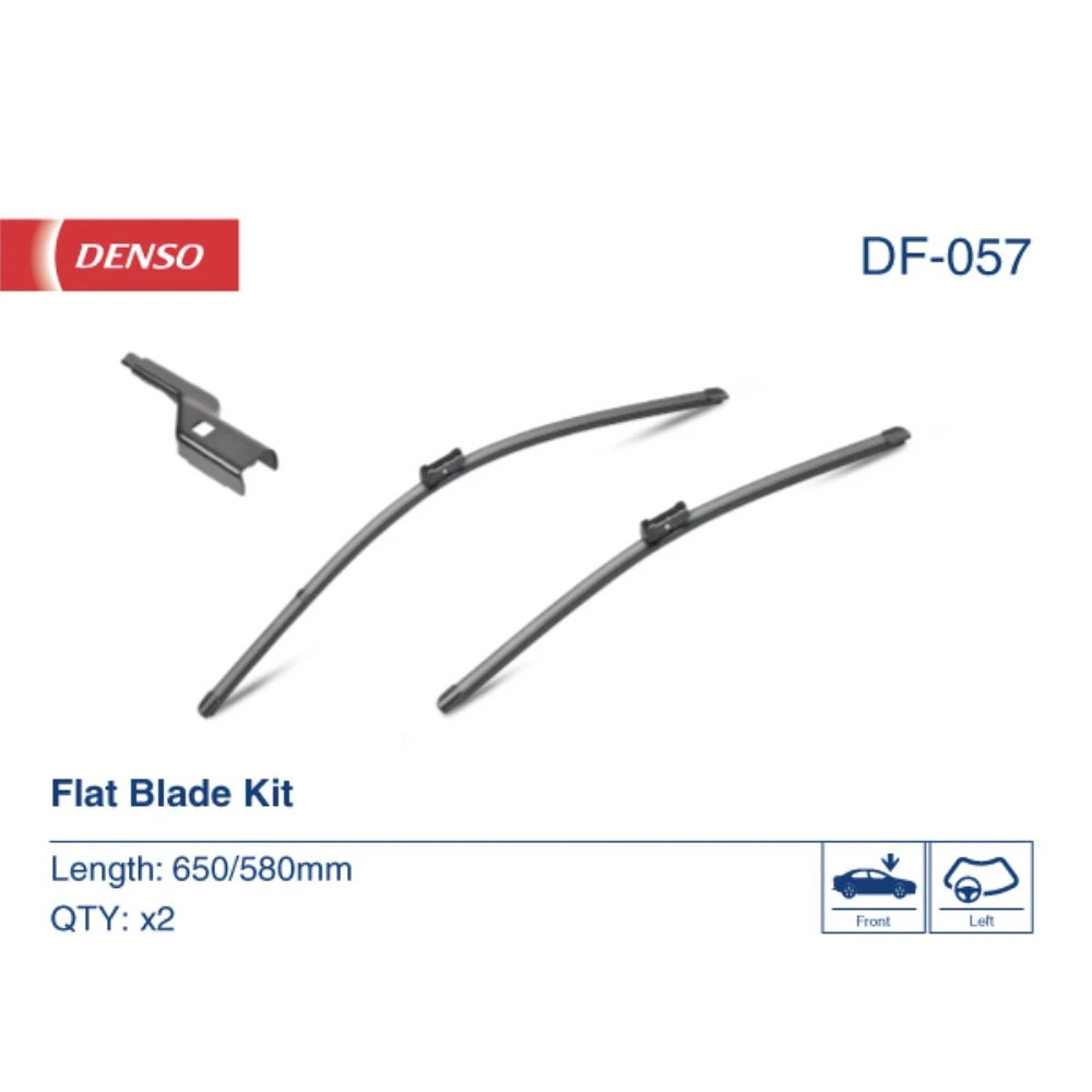 Комплект бескаркасных дворников DENSO Flat DF-057 650 мм и 580 мм
