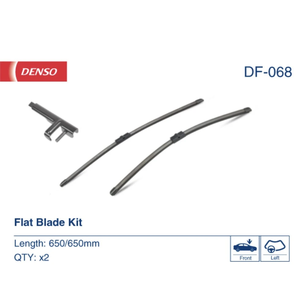 Комплект бескаркасных дворников DENSO Flat DF-068 650 мм и 650 мм