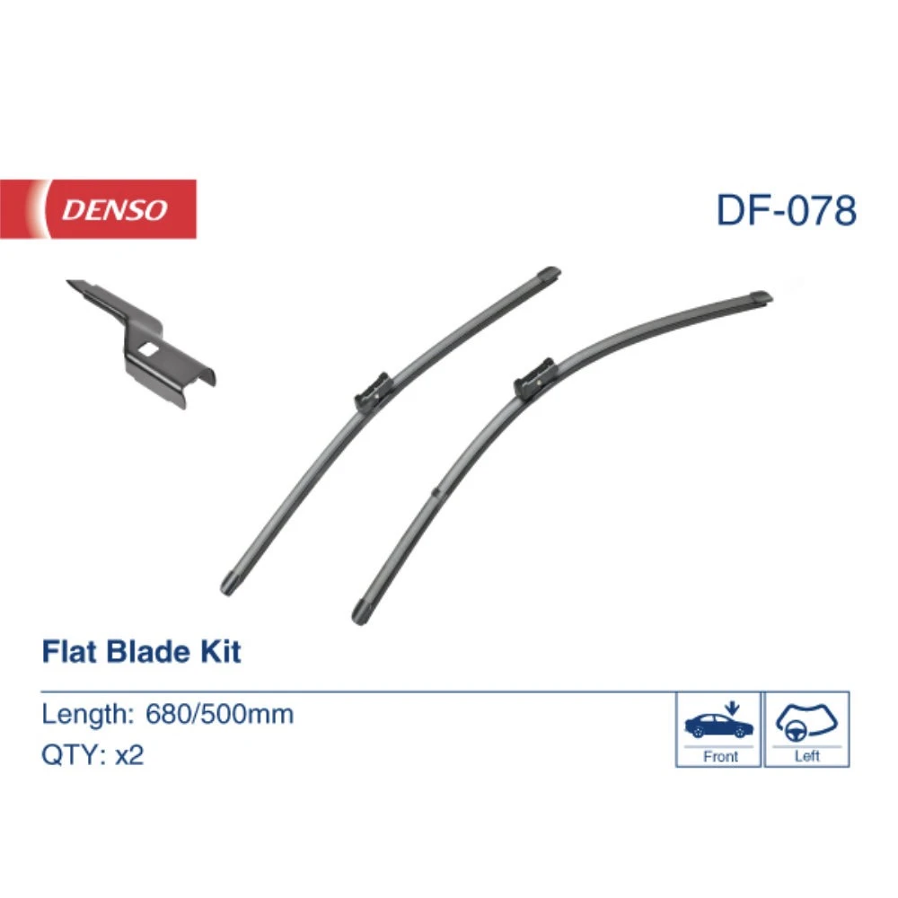 Комплект бескаркасных дворников DENSO Flat DF-078 680 мм и 500 мм