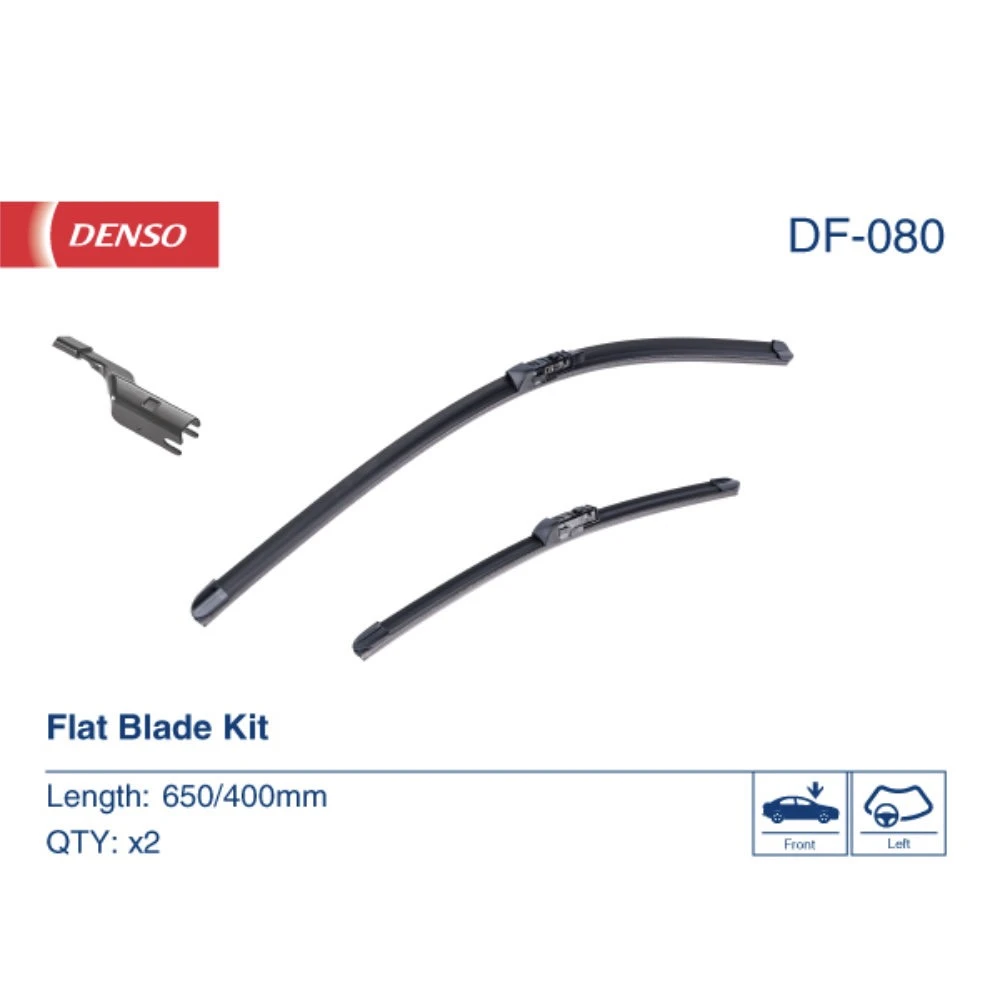 Комплект бескаркасных дворников DENSO Flat DF-080 650 мм и 400 мм