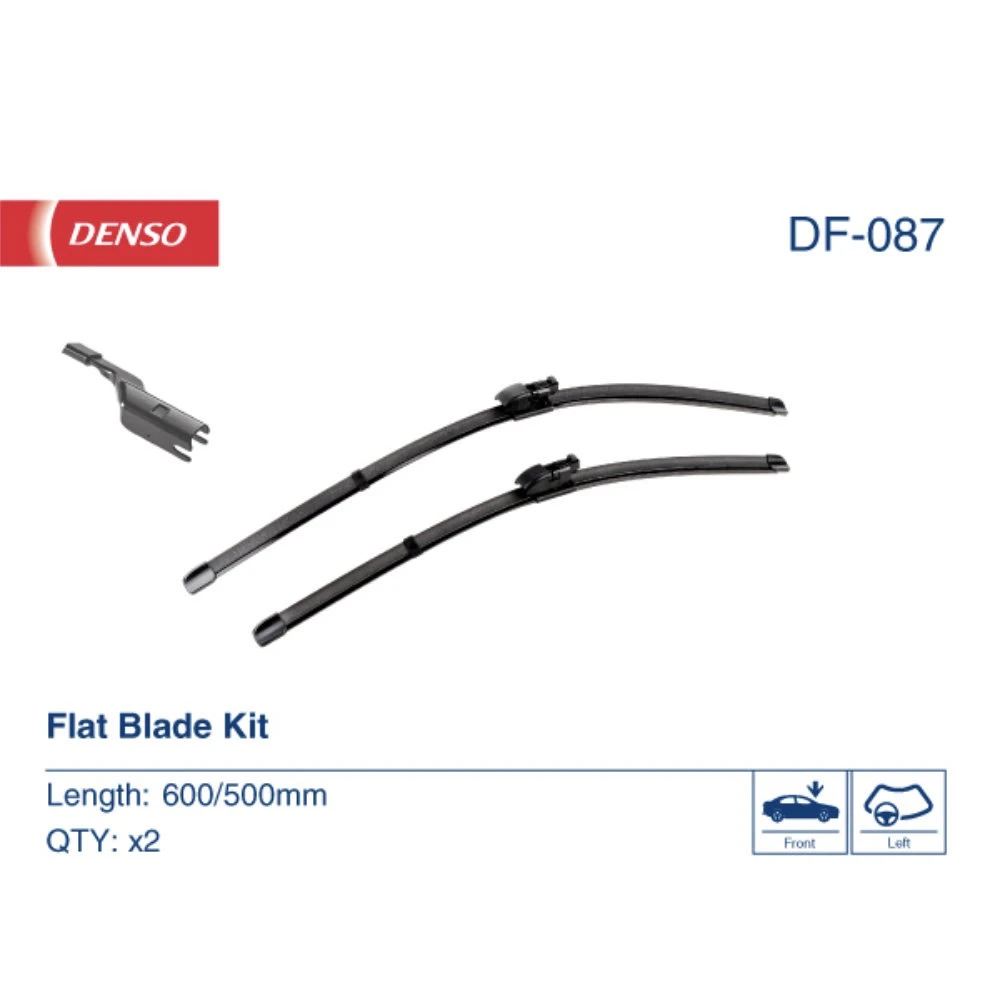 Комплект бескаркасных дворников DENSO Flat DF-087 600 мм и 500 мм