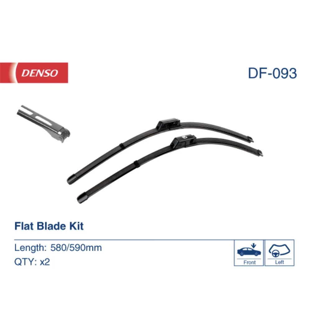 Комплект бескаркасных дворников DENSO Flat DF-093 590 мм и 580 мм