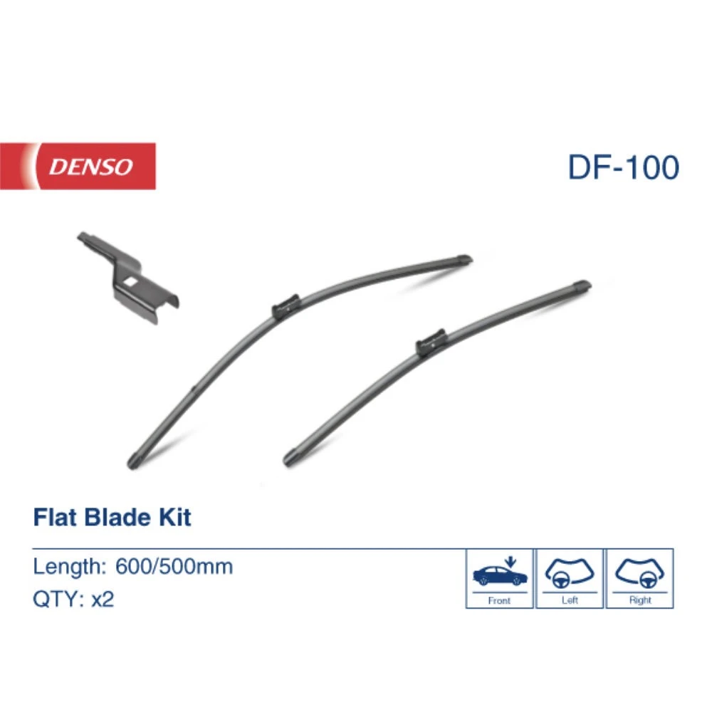 Комплект бескаркасных дворников DENSO Flat DF-100 600 мм и 500 мм