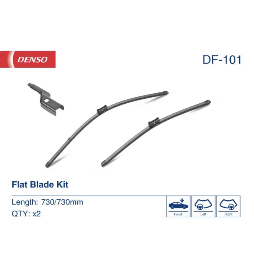 Комплект бескаркасных дворников DENSO Flat DF-101 730 мм и 730 мм