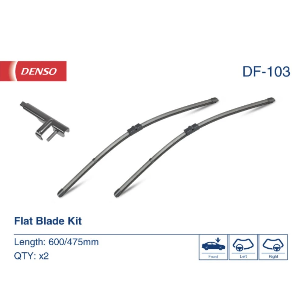 Комплект бескаркасных дворников DENSO Flat DF-103 600 мм и 475 мм