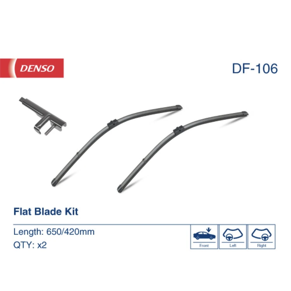 Комплект бескаркасных дворников DENSO Flat DF-106 650 мм и 420 мм