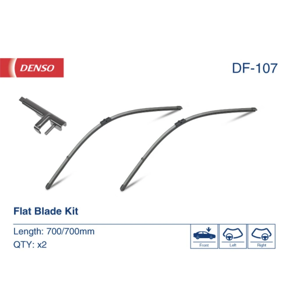 Комплект бескаркасных дворников DENSO Flat DF-107 700 мм и 700 мм