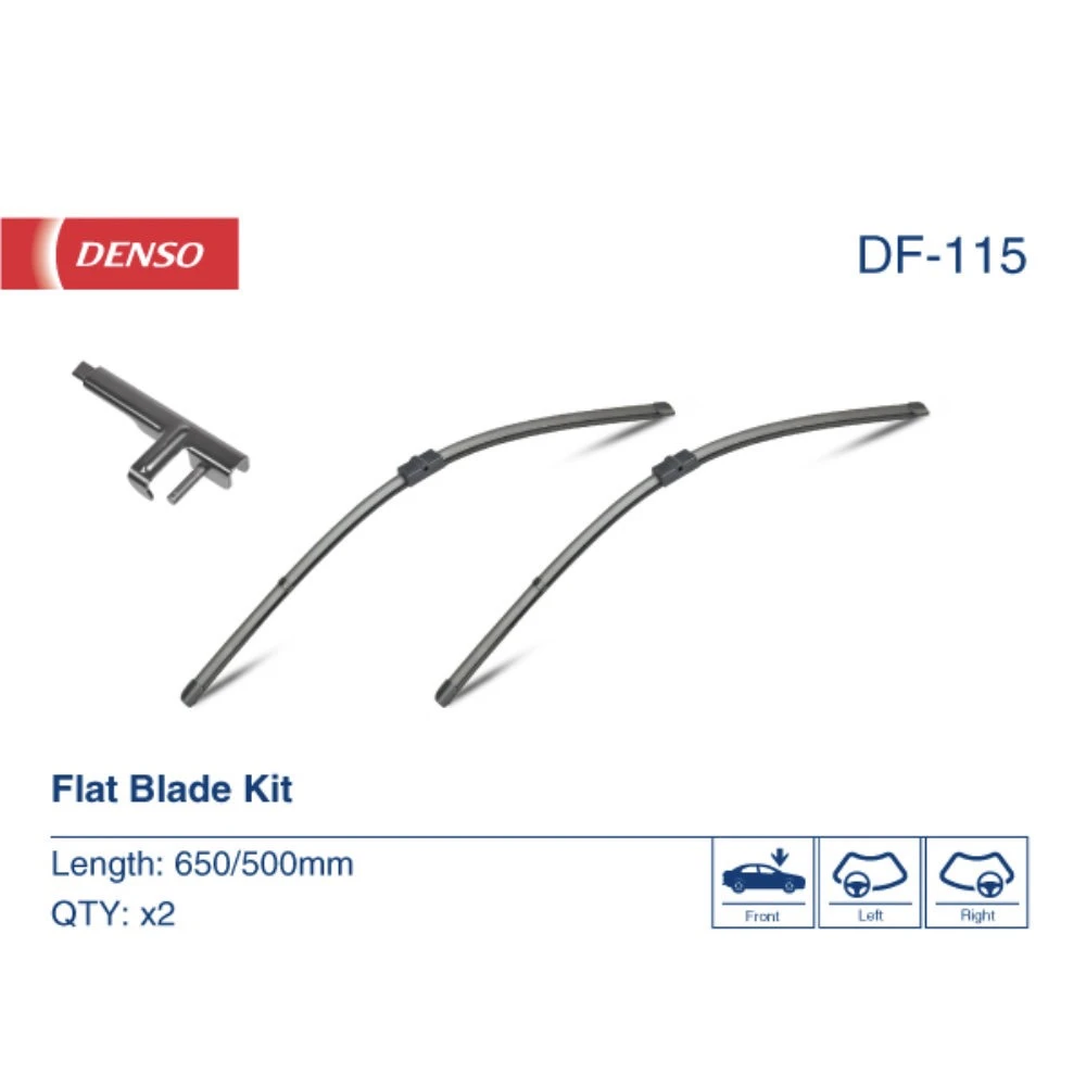 Комплект бескаркасных дворников DENSO Flat DF-115 650 мм и 650 мм