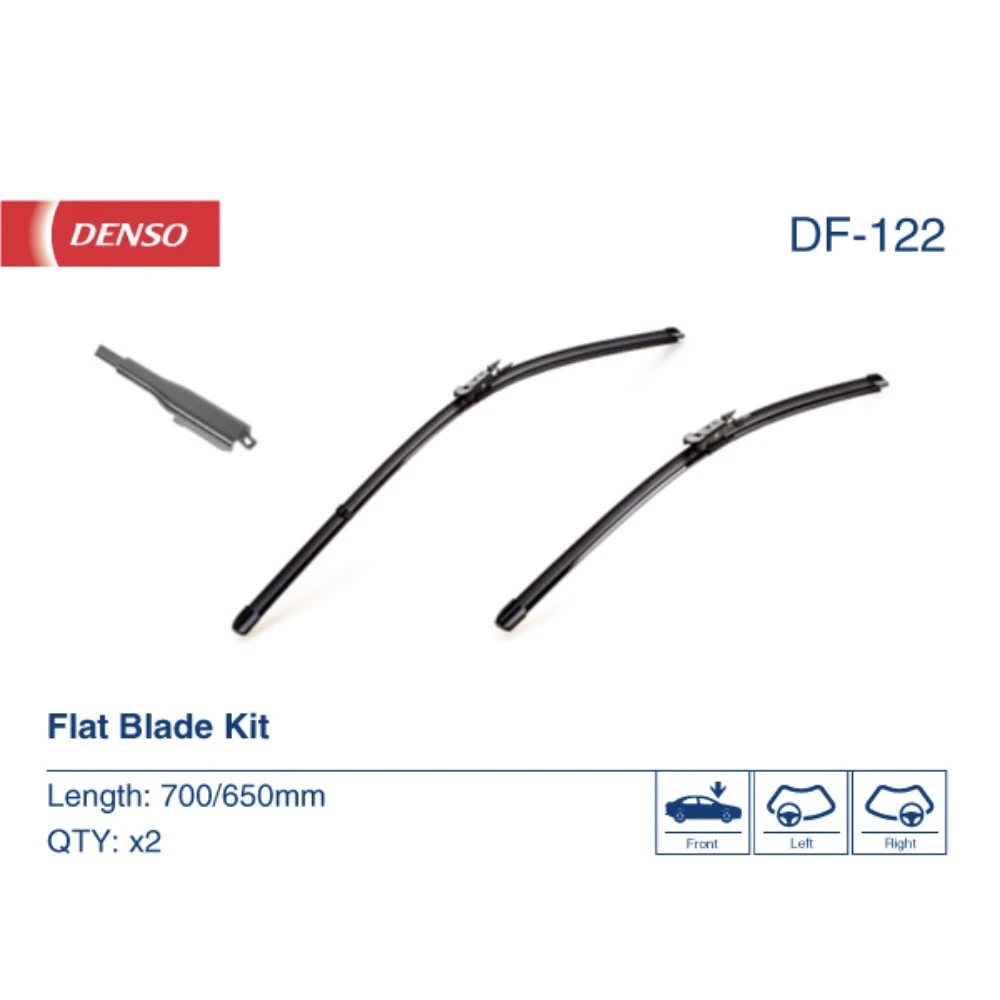 Комплект бескаркасных дворников DENSO Flat DF-122 700 мм и 650 мм