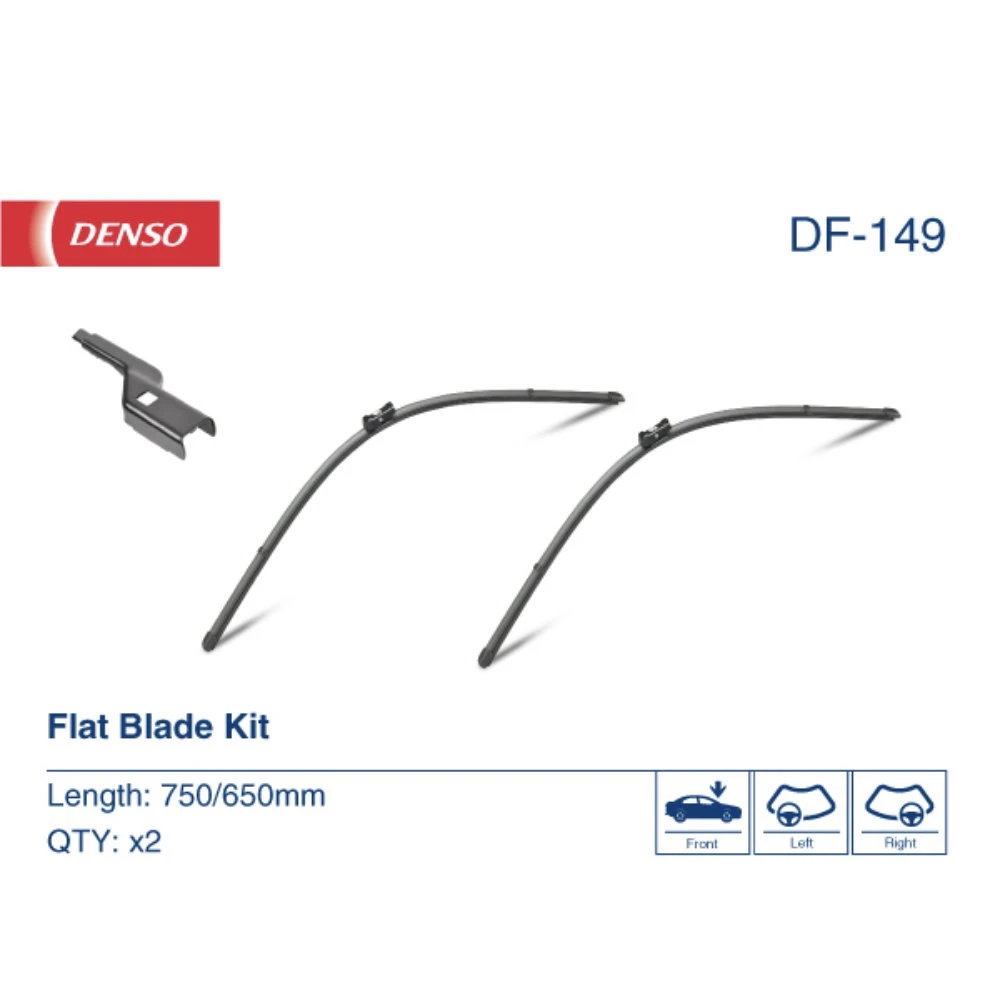 Комплект бескаркасных дворников DENSO Flat DF-149 750 мм и 650 мм