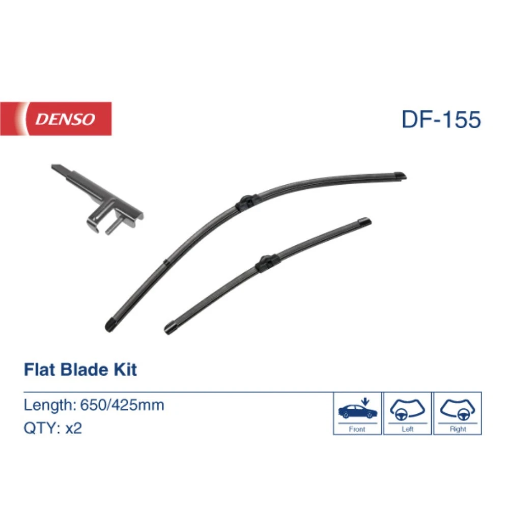 Комплект бескаркасных дворников DENSO Flat DF-155 650 мм и 430 мм