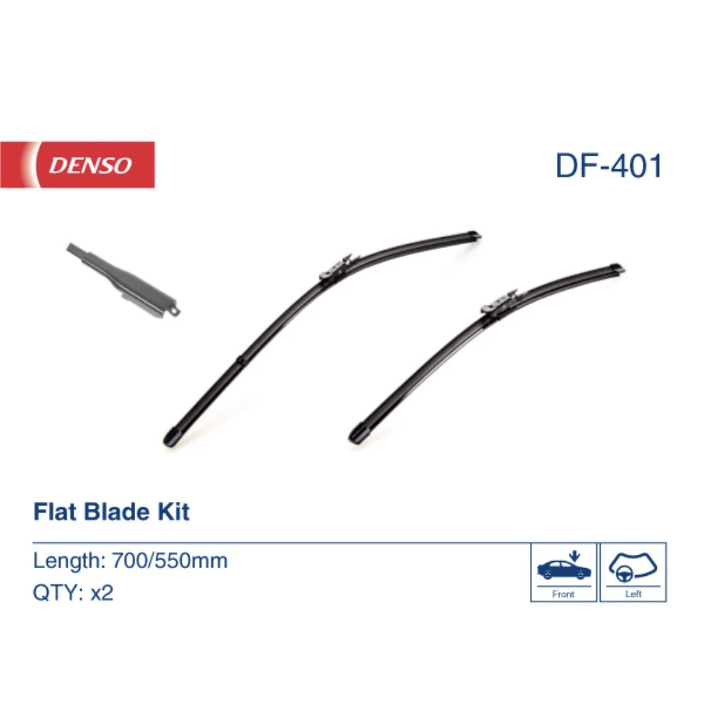 Комплект бескаркасных дворников DENSO Flat DF-401 700 мм и 550 мм