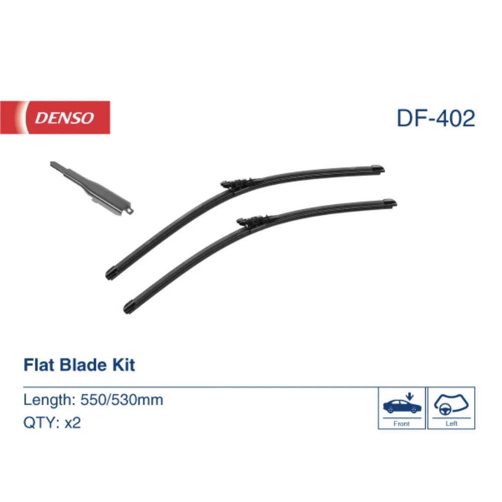 Комплект бескаркасных дворников DENSO Flat DF-402 550 мм и 530 мм