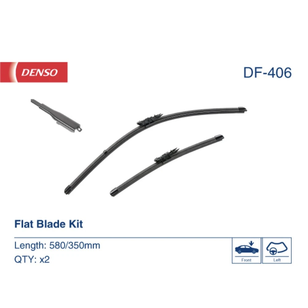 Комплект бескаркасных дворников DENSO Flat DF-406 580 мм и 350 мм