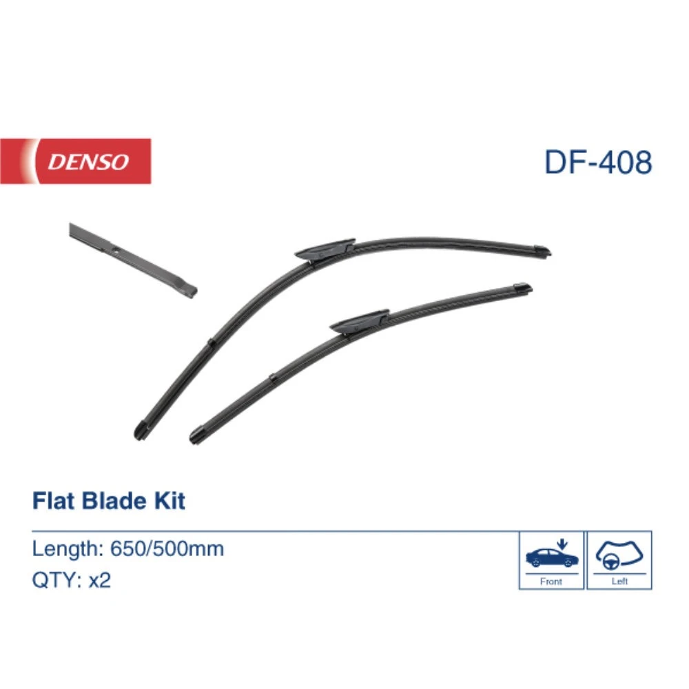 Комплект бескаркасных дворников DENSO Flat DF-408 650 мм и 500 мм