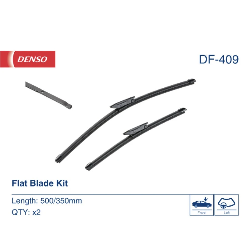 Комплект бескаркасных дворников DENSO Flat DF-409 500 мм и 350 мм