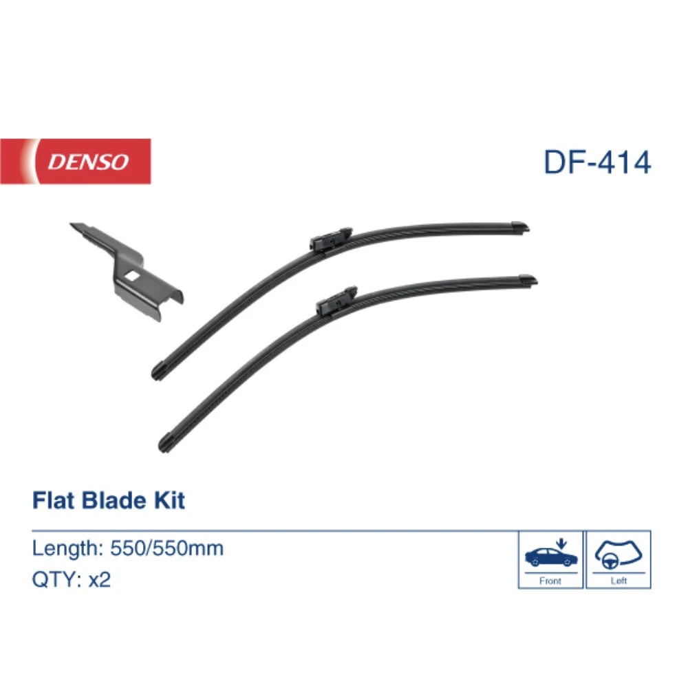 Комплект бескаркасных дворников DENSO Flat DF-414 550 мм и 550 мм