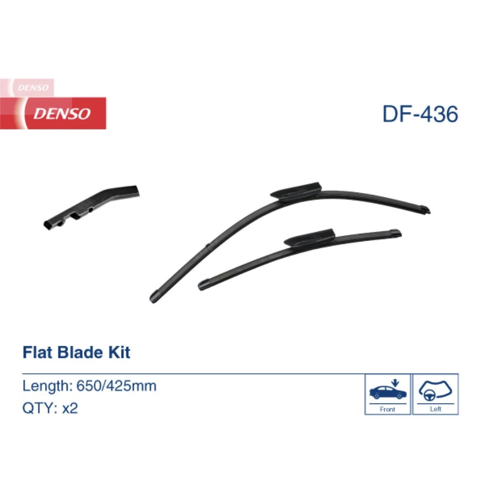 Комплект бескаркасных дворников DENSO Flat DF-436 650 мм и 425 мм