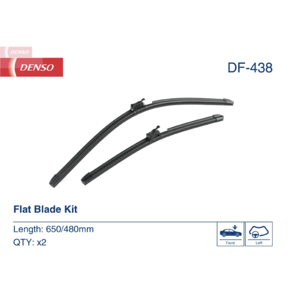 Комплект бескаркасных дворников DENSO Flat DF-438 650 мм и 475 мм