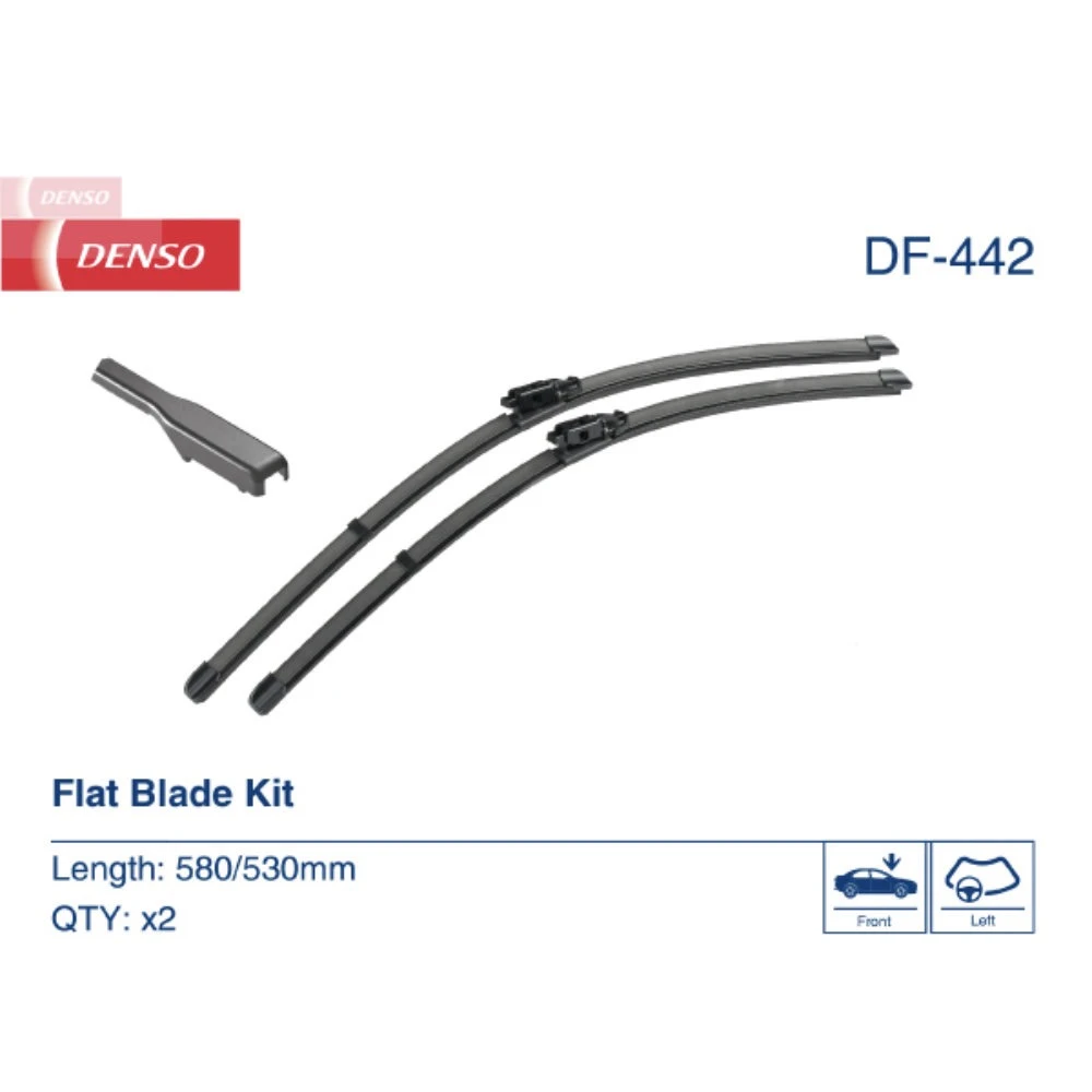 Комплект бескаркасных дворников DENSO Flat DF-442 580 мм и 530 мм