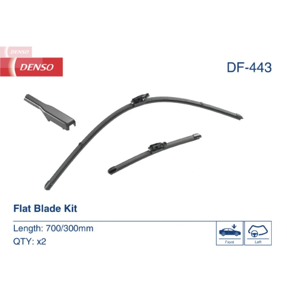 Комплект бескаркасных дворников DENSO Flat DF-443 700 мм и 300 мм