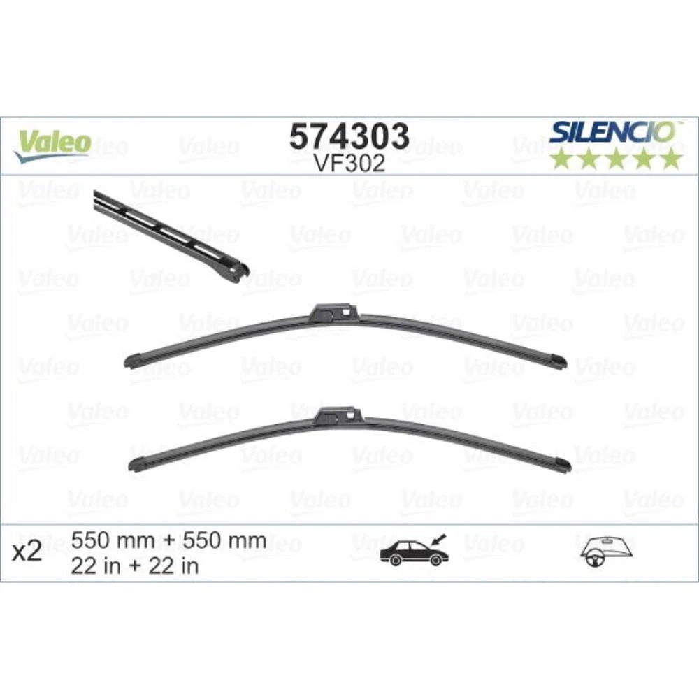 Безкаркасні щітки склоочисника VALEO Silencio Flat
