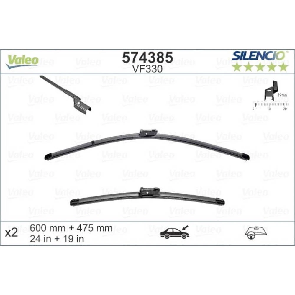 Безкаркасні щітки склоочисника VALEO Silencio Flat