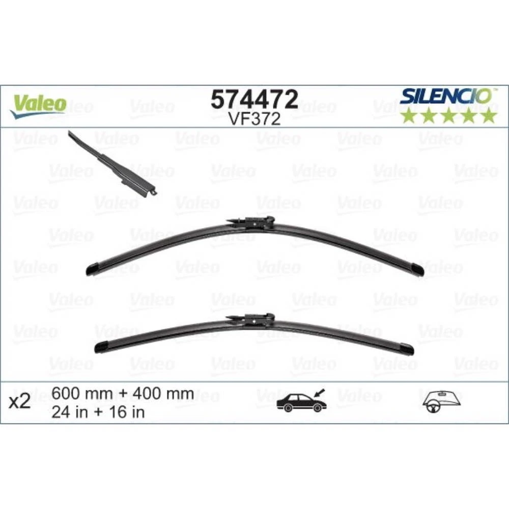 Безкаркасні щітки склоочисника VALEO Silencio Flat