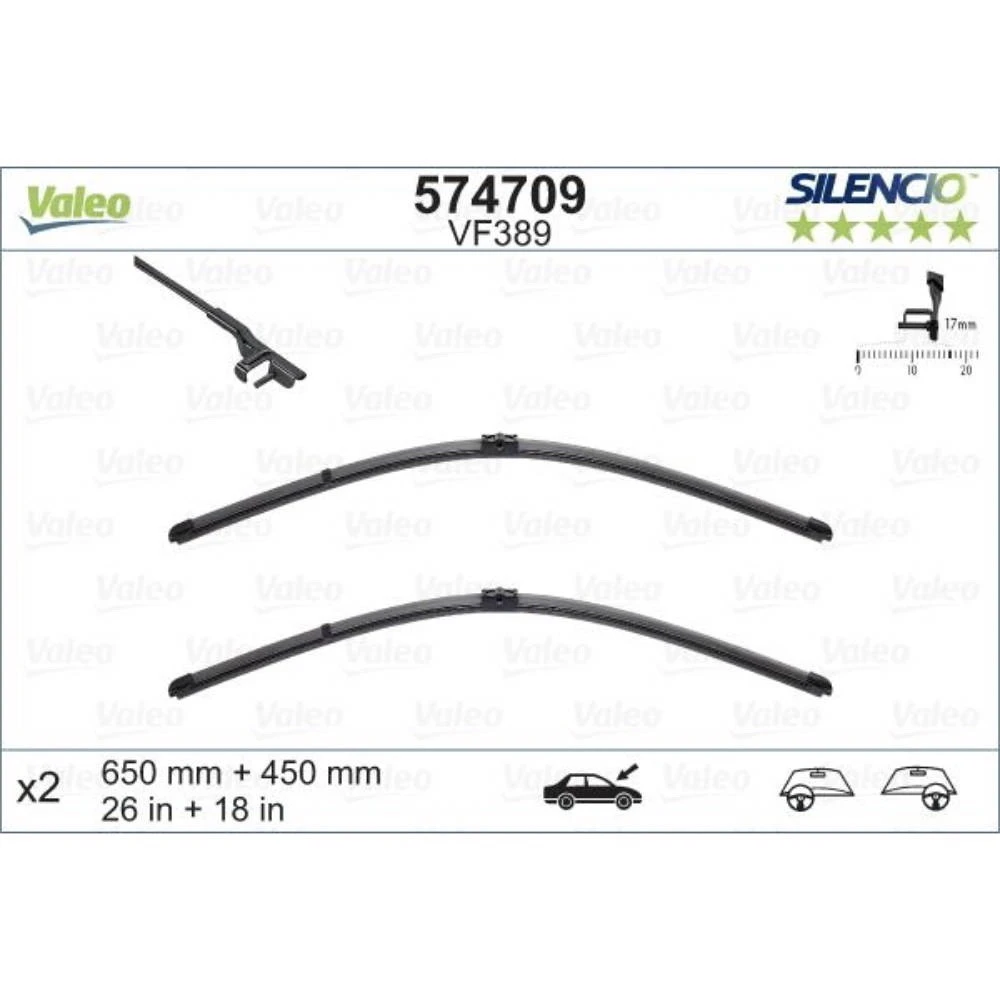 Безкаркасні щітки склоочисника VALEO Silencio Flat