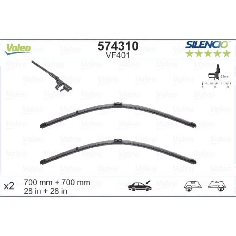 Безкаркасні щітки склоочисника VALEO Silencio Flat
