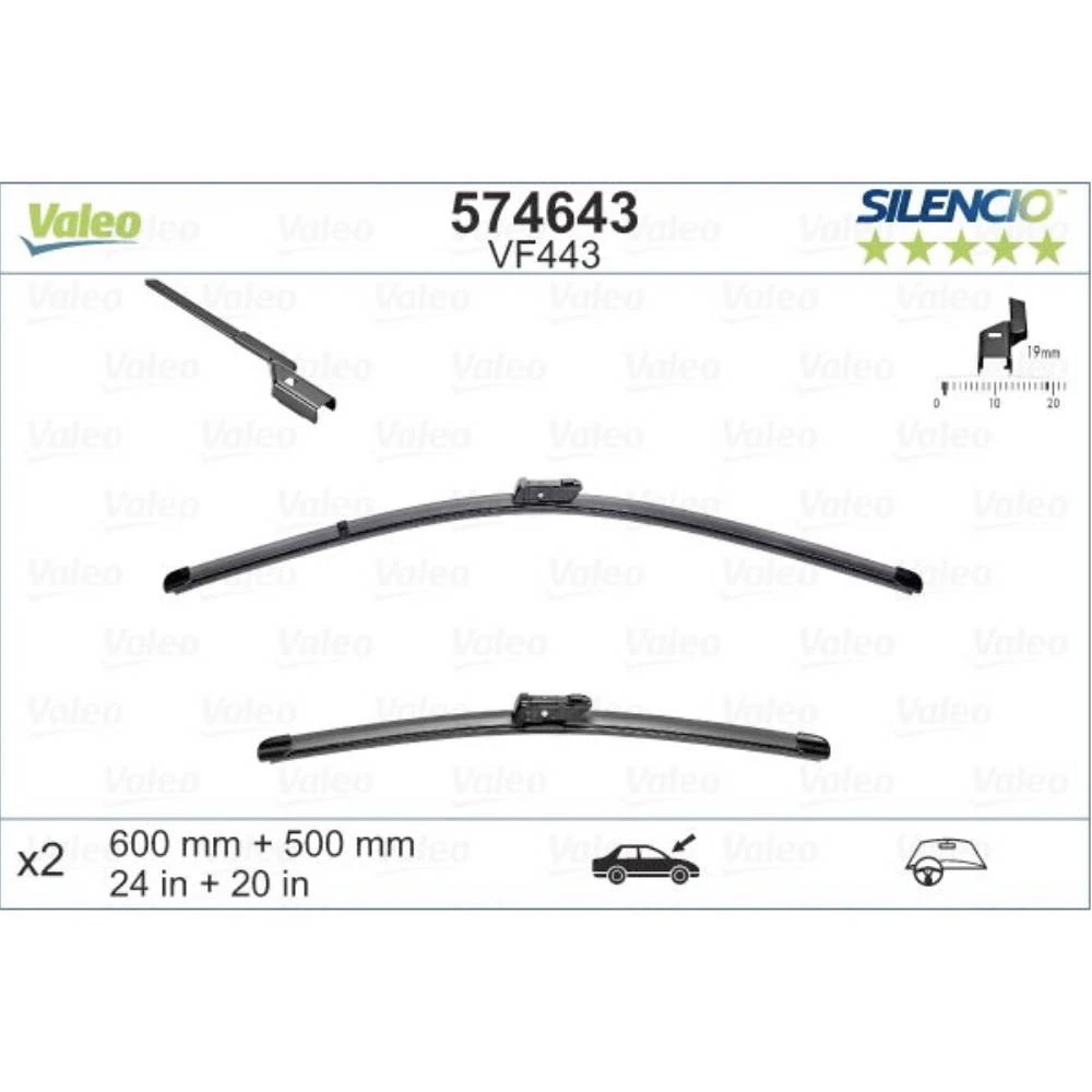 Безкаркасні щітки склоочисника VALEO Silencio Flat