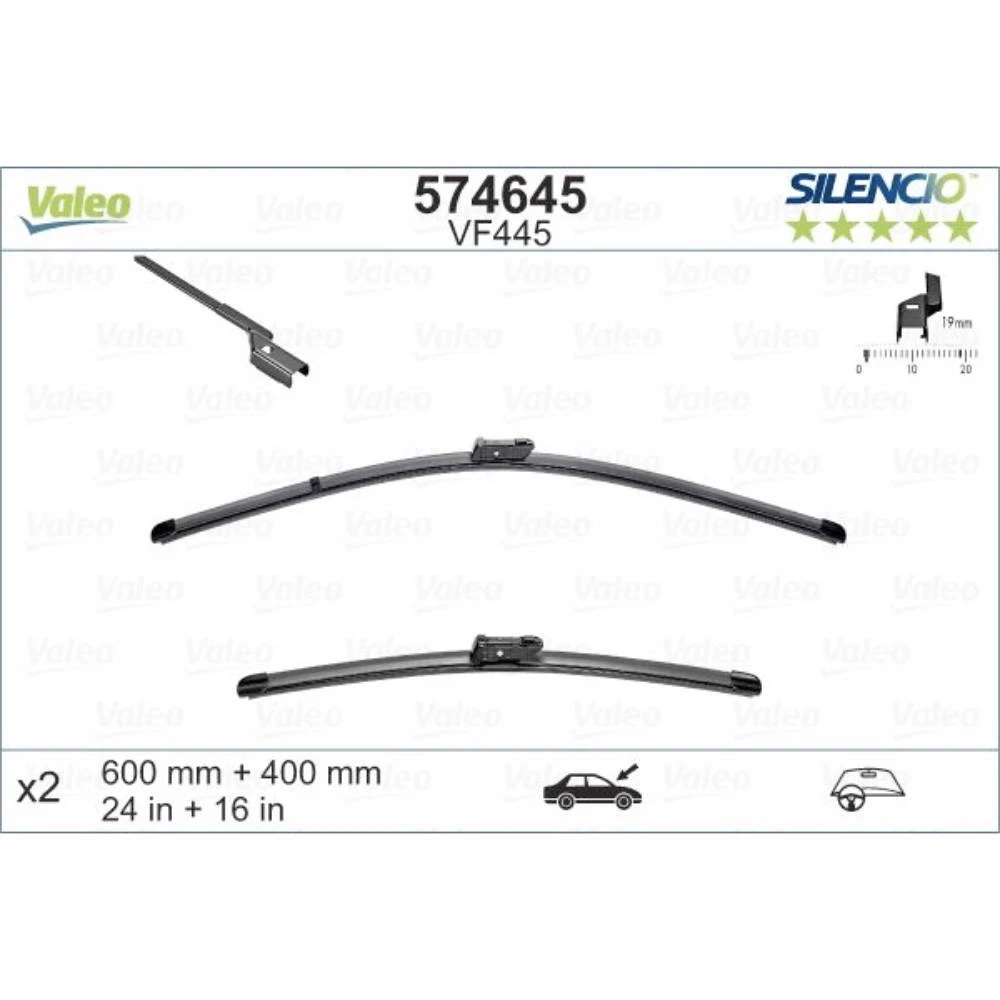 Безкаркасні щітки склоочисника VALEO Silencio Flat