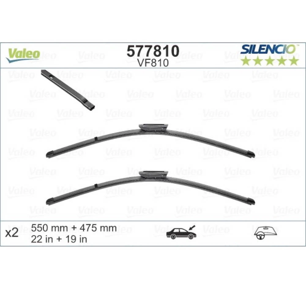 Бескаркасные дворники VALEO Silencio Flat