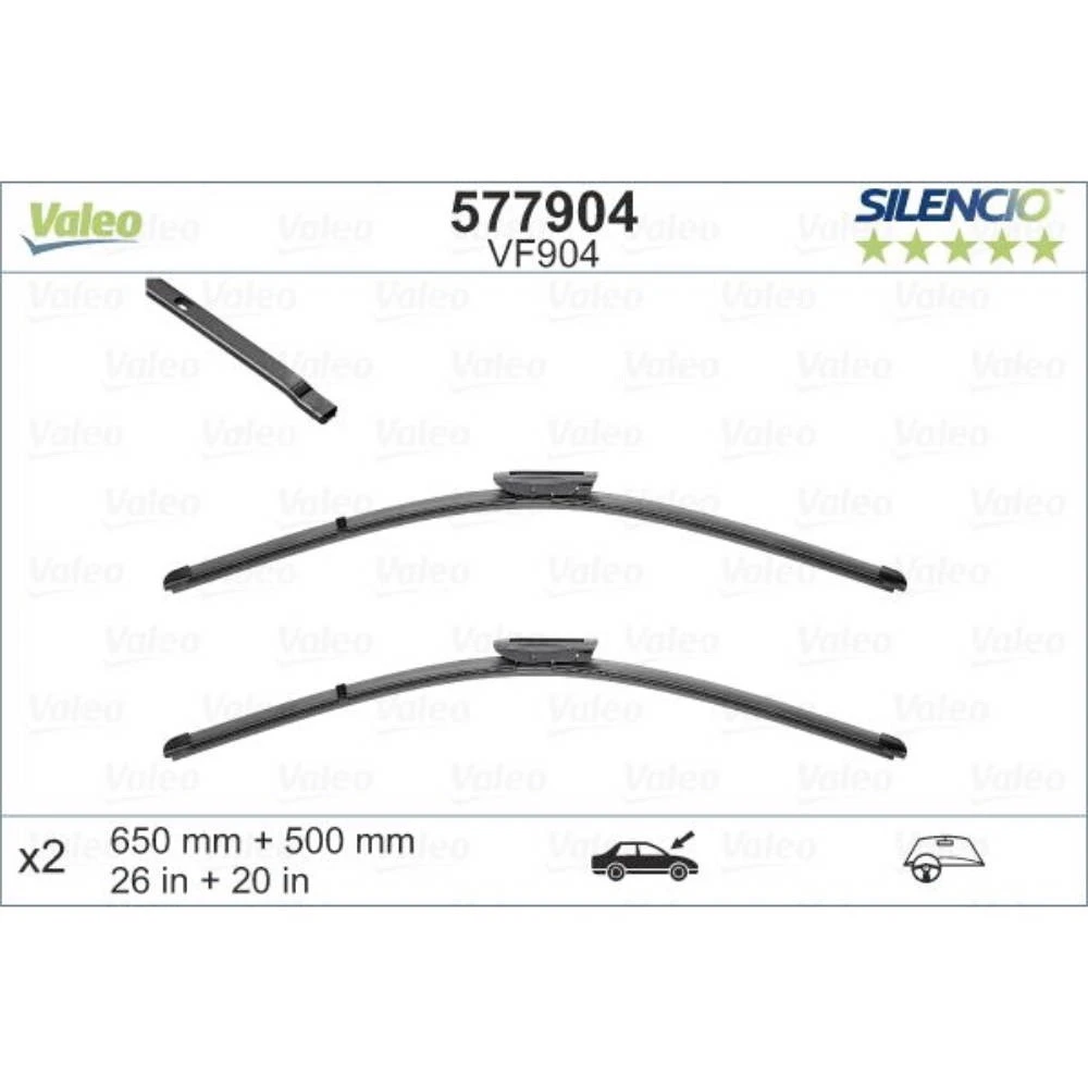 Безкаркасні щітки склоочисника VALEO Silencio Flat