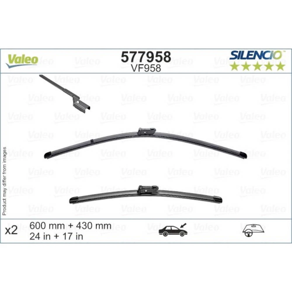 Безкаркасні щітки склоочисника VALEO Silencio Flat