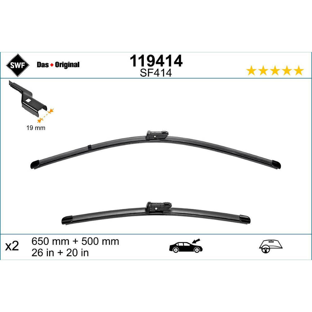 Бескаркасные дворники SWF VisioFlex Original на BMW X5 G05, G18