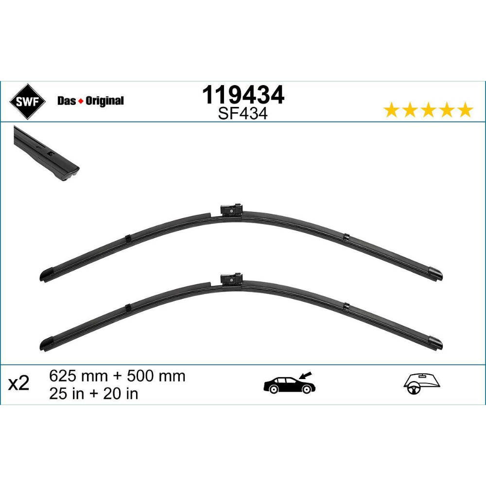 Безкаркасні двірники SWF VisioFlex Original на Audi A6 C8 with built-in washer