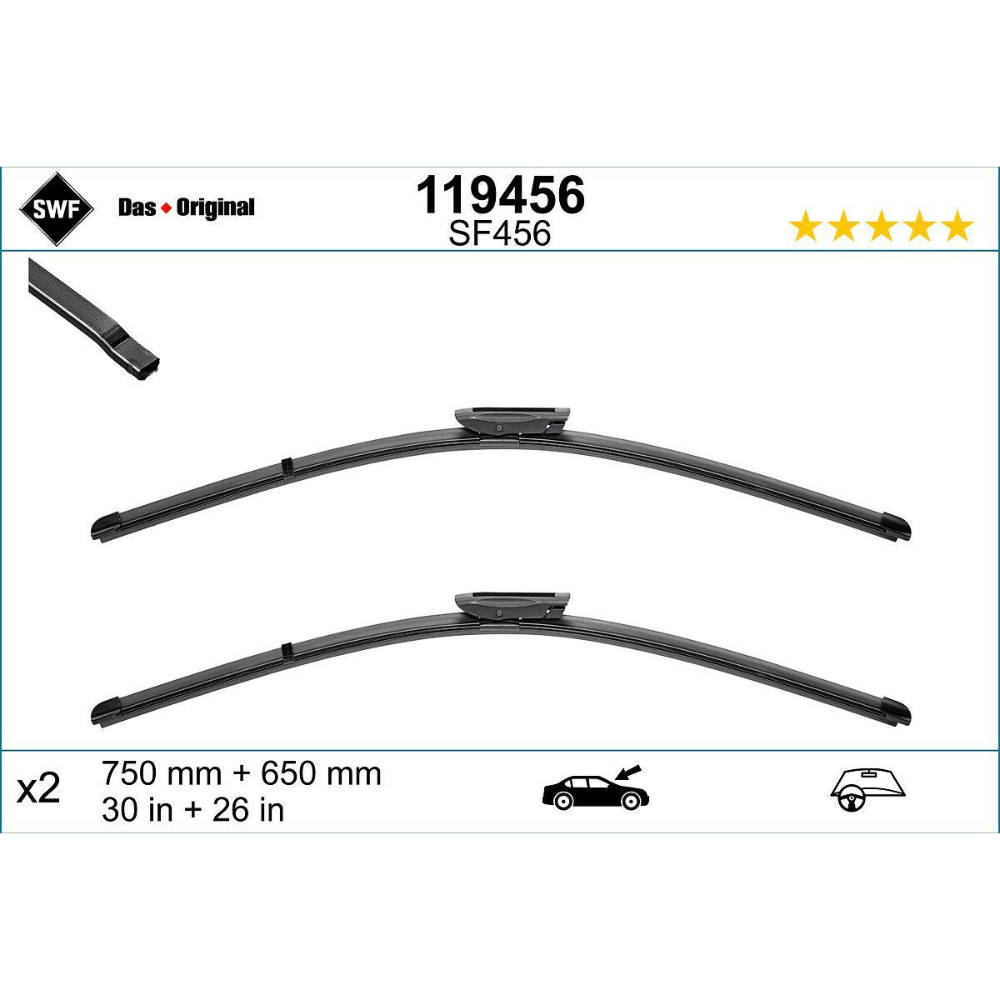 Бескаркасные дворники SWF VisioFlex Original на Renault Scenic 3 JZ0/1